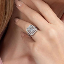 1,07 Karat Kolu Taşlı Baget Pırlanta Yüzük - PR00290 - 5