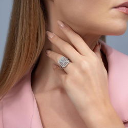 1,07 Karat Kolu Taşlı Baget Pırlanta Yüzük - PR00290 - 4