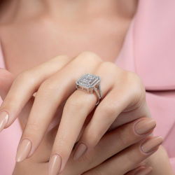 1,07 Karat Kolu Taşlı Baget Pırlanta Yüzük - PR00290 - 6