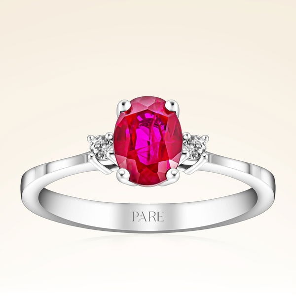 0,95 Karat Pırlanta Yakut Yüzük - Pare Pırlanta