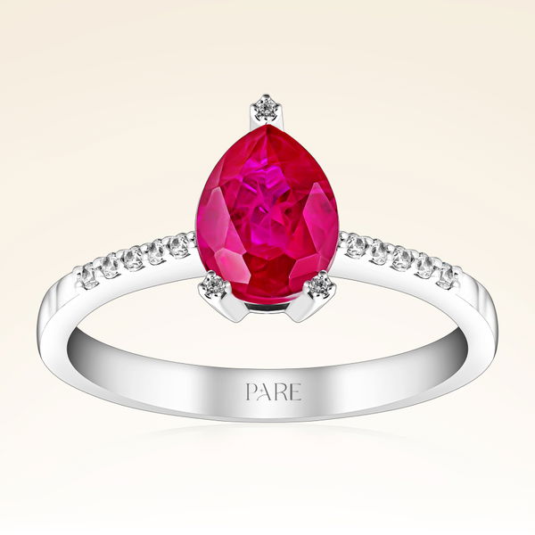 1,07 Karat Pırlanta Yakut Yüzük - Pare Pırlanta