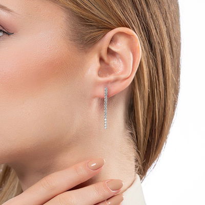 1,08 Karat Suyolu Pırlanta Küpe - Pare Pırlanta