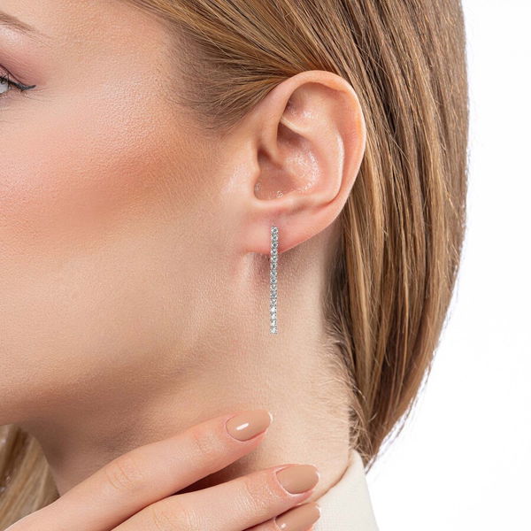 1,08 Karat Suyolu Pırlanta Küpe - Pare Pırlanta