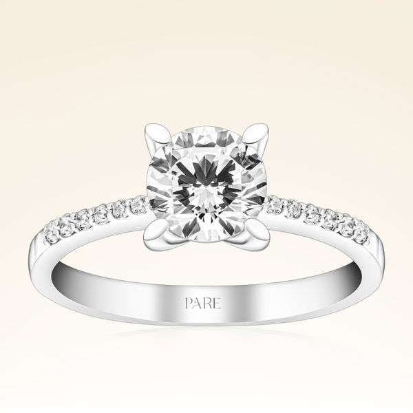 1,10 Karat Kolu Taşlı Tektaş Pırlanta Yüzük - Pare Pırlanta