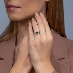 1,10 Karat Pırlantalı Zümrüt Yüzük - PR00551 - 3