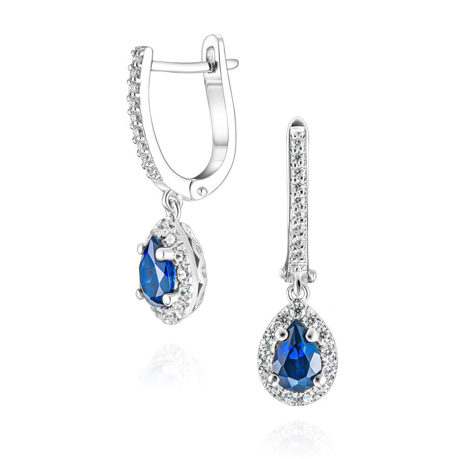 1,10 Karat Safir Pırlanta Küpe - PR01203 - 1