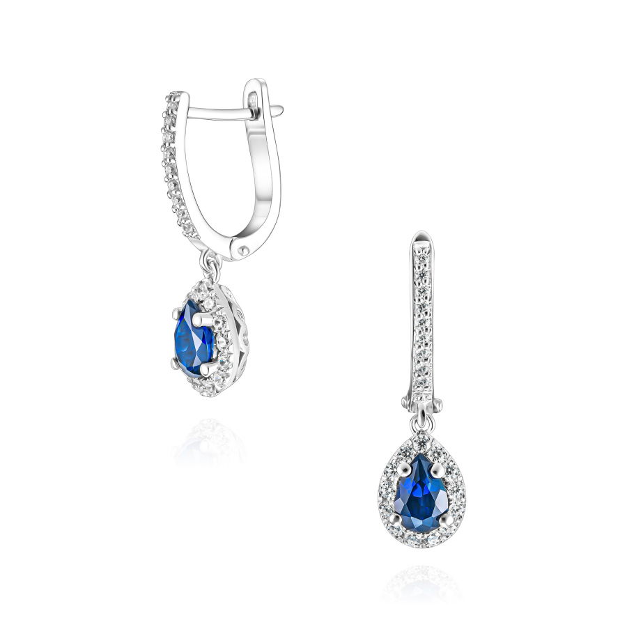 1,10 Karat Safir Pırlanta Küpe - PR01203 - 2