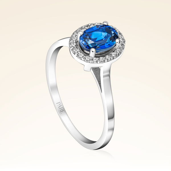 1,10 Karat Safir Pırlanta Yüzük - Pare Pırlanta