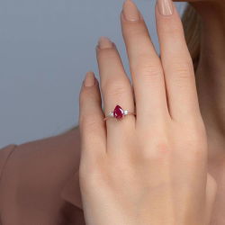1,10 Karat Yakut Pırlanta Yüzük - PR00761 - 4