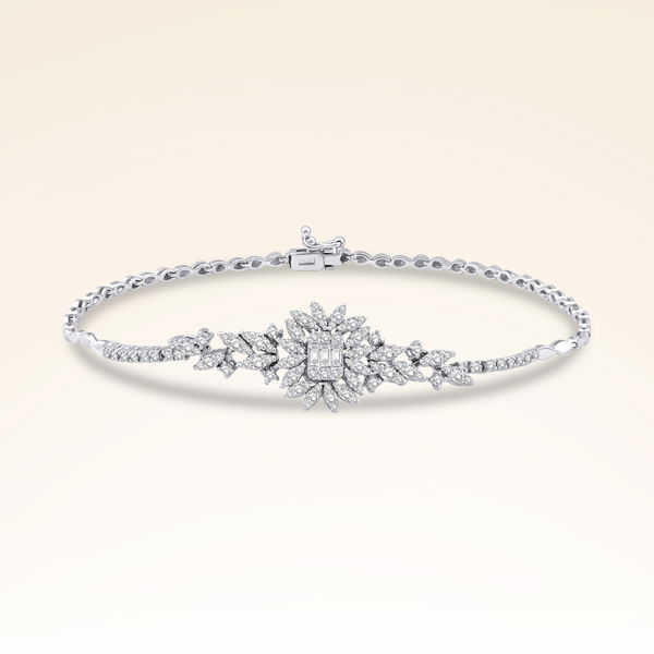 1,12 Karat Pırlantalı Baget Fantezi Bileklik - Pare Pırlanta