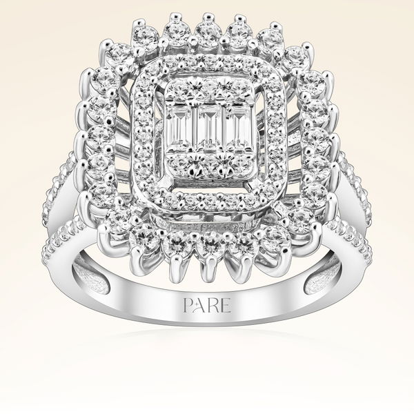 1,15 Karat Kolu Taşlı Baget Pırlanta Yüzük - Pare Pırlanta