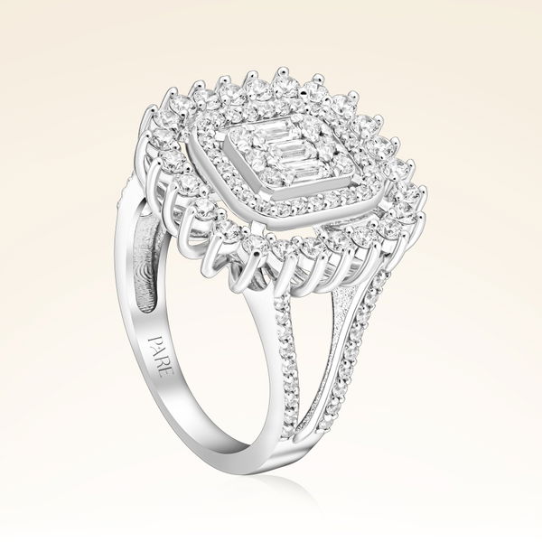 1,15 Karat Kolu Taşlı Baget Pırlanta Yüzük - Pare Pırlanta