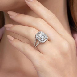 1,15 Karat Kolu Taşlı Baget Pırlanta Yüzük - PR00296 - 4