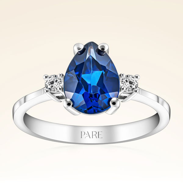 1,15 Karat Pırlanta Safir Yüzük - Pare Pırlanta