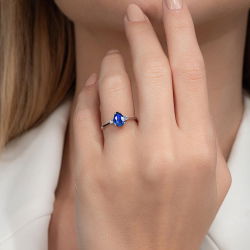 1,15 Karat Pırlanta Safir Yüzük - PR00156 - 4