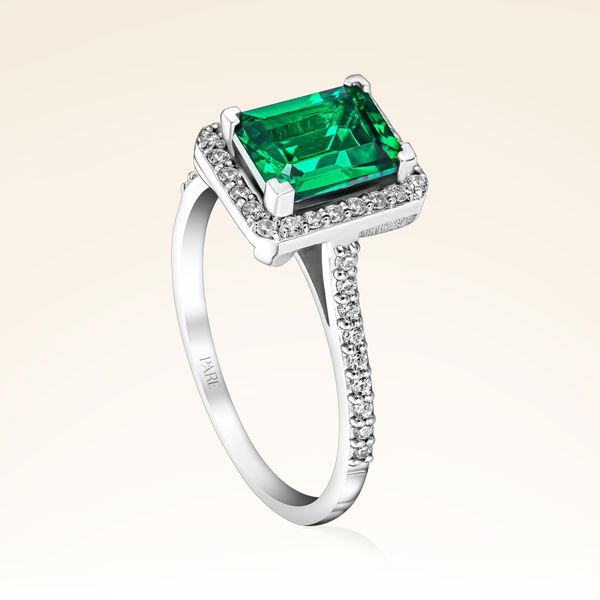 1,15 Karat Zümrüt Pırlanta Yüzük - Pare Pırlanta