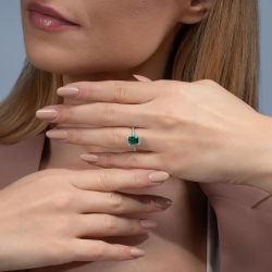 1,15 Karat Zümrüt Pırlanta Yüzük - PR00657 - 3