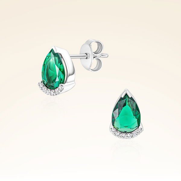1,16 Karat Zümrüt Pırlanta Küpe - Pare Pırlanta