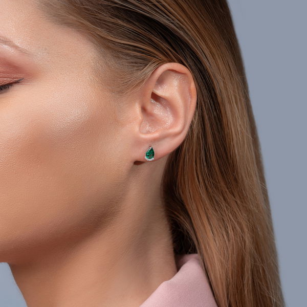 1,16 Karat Zümrüt Pırlanta Küpe - Pare Pırlanta