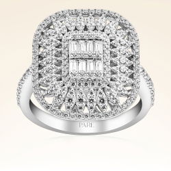 1,19 Karat Kolu Taşlı Baget Pırlanta Yüzük - PR00223 - 1