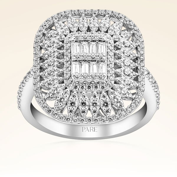 1,19 Karat Kolu Taşlı Baget Pırlanta Yüzük - Pare Pırlanta