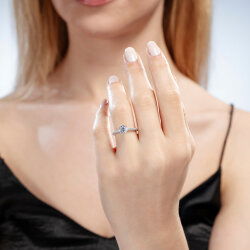 1,20 Karat Kenarı Taşlı Tektaş Pırlanta Yüzük - 4