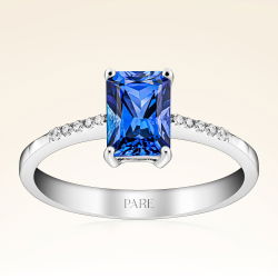 1,20 Karat Kolu Taşlı Safir Pırlanta Yüzük - PR00101 - 1