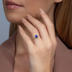 1,20 Karat Kolu Taşlı Safir Pırlanta Yüzük - PR00101 - 3