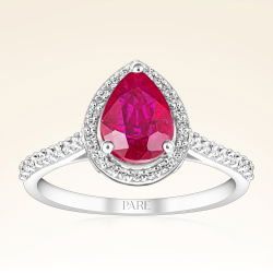 1,20 Karat Kolu Taşlı Yakut Pırlanta Yüzük - 1