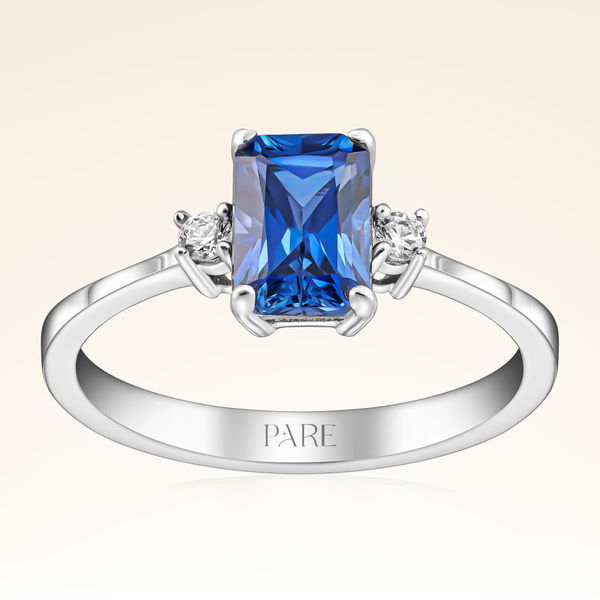 1,20 Karat Pırlanta Safir Yüzük - Pare Pırlanta