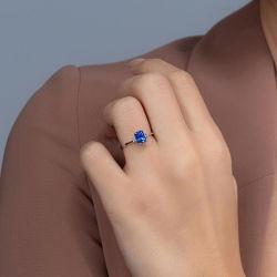 1,20 Karat Pırlanta Safir Yüzük - PR00208 - 4