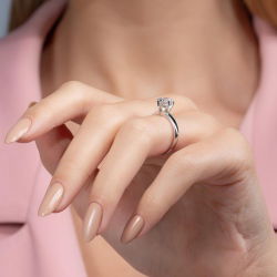 G Renk 1,20 Karat HRD Sertifikalı Tektaş Pırlanta Yüzük - 6