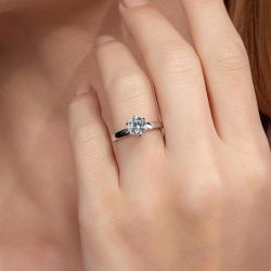 G Renk 1,20 Karat HRD Sertifikalı Tektaş Pırlanta Yüzük - 5