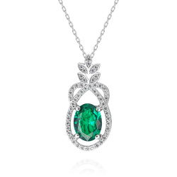 1,21 Karat Pırlanta Zümrüt Kolye - PR00569 - 1