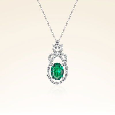 1,21 Karat Pırlanta Zümrüt Kolye - Pare Pırlanta