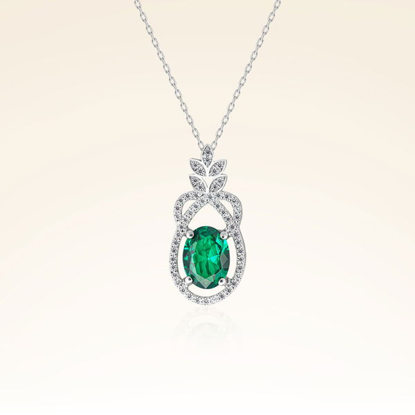 1,21 Karat Pırlanta Zümrüt Kolye - Pare Pırlanta