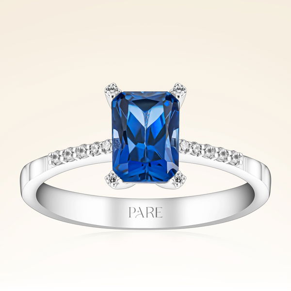 1,22 Karat Pırlanta Safir Yüzük - Pare Pırlanta