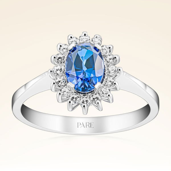 1,22 Karat Pırlanta Safir Yüzük - Pare Pırlanta