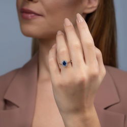 1,22 Karat Pırlanta Safir Yüzük - PR00725 - 3