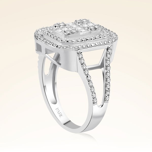 1,23 Karat Kolu Taşlı Baget Pırlanta Yüzük - Pare Pırlanta