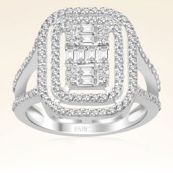 1,23 Karat Kolu Taşlı Baget Pırlanta Yüzük - PR00229 - 1