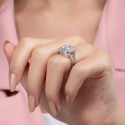 1,23 Karat Kolu Taşlı Baget Pırlanta Yüzük - PR00229 - 5