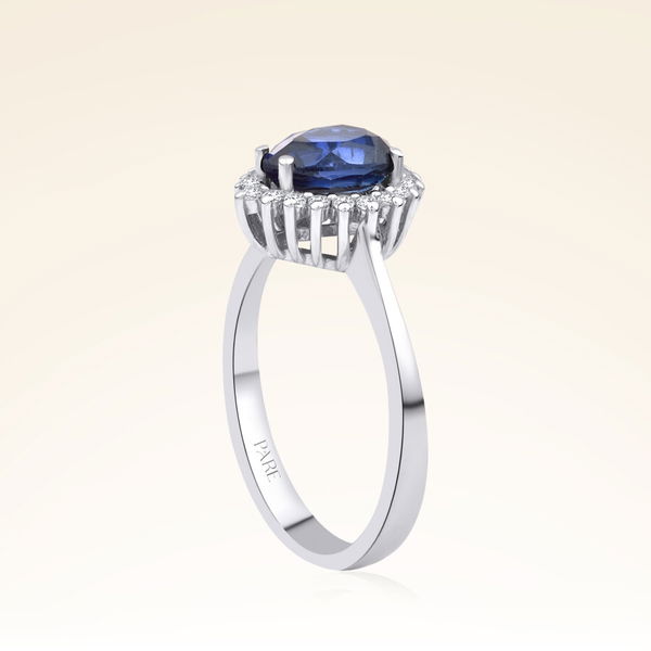 1,24 Karat Pırlanta Safir Yüzük - Pare Pırlanta