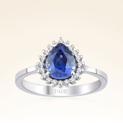 1,24 Karat Pırlanta Safir Yüzük - 1