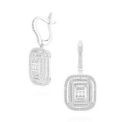 1,25 Karat Pırlantalı Baget Küpeler - PR01322 - 1