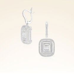 1,25 Karat Pırlantalı Baget Küpeler - 1