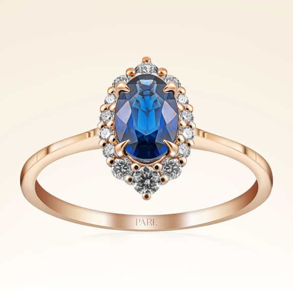 1,26 Karat Safir Pırlanta Yüzük - Pare Pırlanta