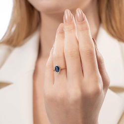 1,26 Karat Safir Pırlanta Yüzük - PR01097 - 3