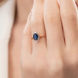 1,26 Karat Safir Pırlanta Yüzük - PR01097 - 4