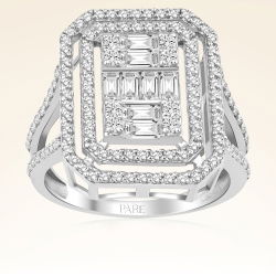 1,28 Karat Kolu Taşlı Baget Pırlanta Yüzük - PR00291 - 1